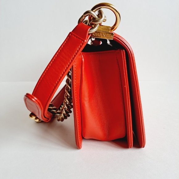 Chanel Red Python Medium Boy Flap Bag - Picture 5 of 16